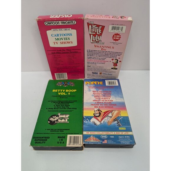 VHS Lot of 4 Children's Shows Casper, The Little Lulu Show, Betty Boop, Popeye - Picture 6 of 6